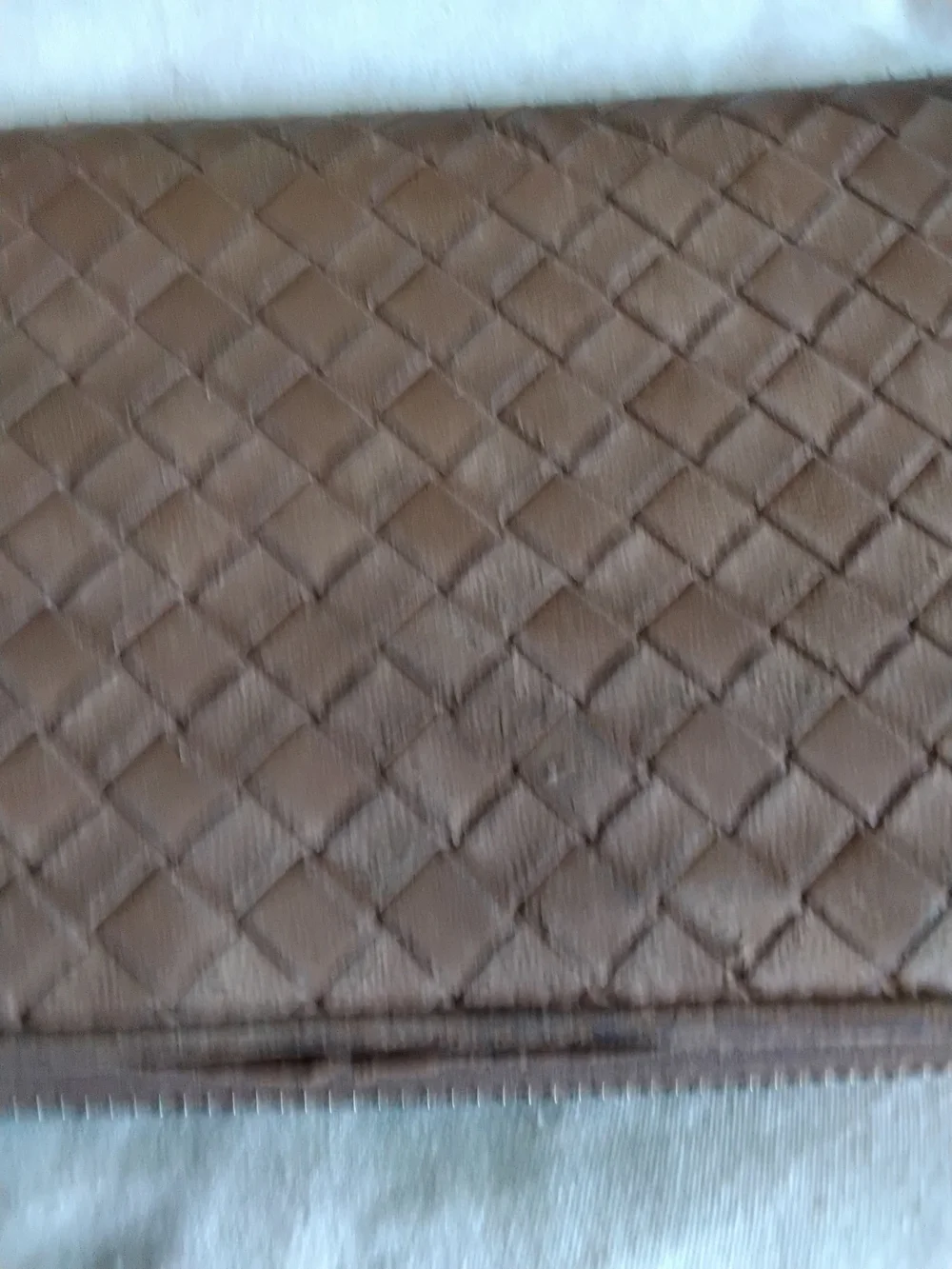 Authentic Bottega Veneta Woven Zip-Around Wallet in Taupe